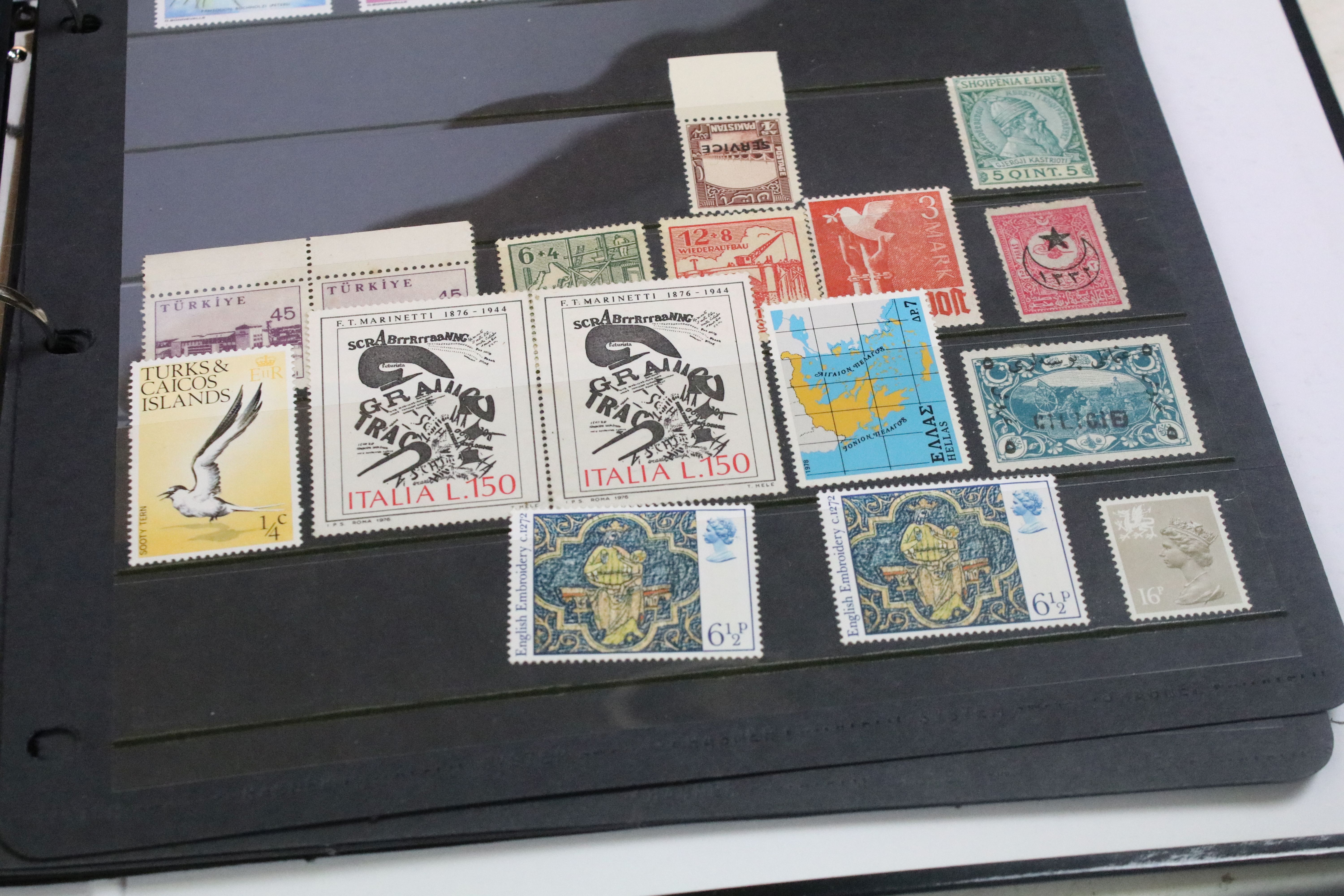 A collection of British and world stamps within albums together with loose examples - Image 18 of 20
