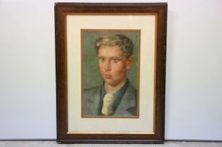 Framed oil painting portrait of Welsh poet Dylan Thomas, 27.5 x 17cm, framed and glazed