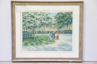 Christian Title (1932-2020), In The Park, serigraph, signed in pencil lower right and numbered lower