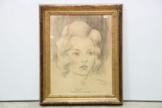 Frank Leah (Irish, 1886 - 1972), Lily, Mrs E.D. Parker, pencil, signed lower right, dated 16.11.33,