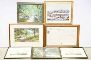 Terry Harrison, river walk, watercolour, signed lower left, 28.5 x 49cm, framed and glazed,