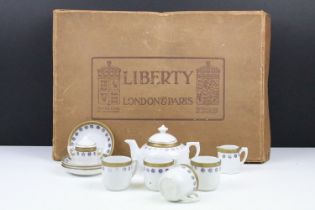 Early 20th century Liberty of London Ceramic Child's Tea Service comprising teapot, milk, sugar, 4