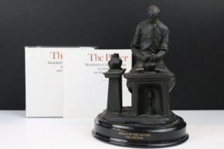 Wedgwood limited edition figurine 'The Potter' by Colin Melbourne in black basalt. Number 299/