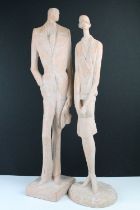 Pair of Klara Sever for Austin productions terracotta sculptures in the form of an Art Deco