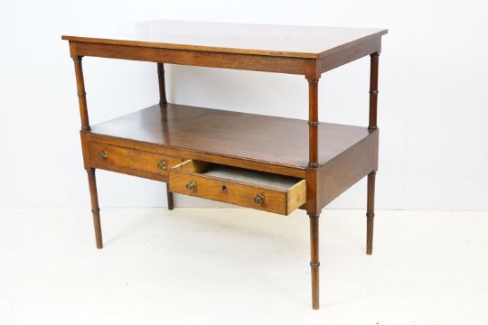 Early 20th century Aesthetic style buffet / side table, the undertier with two drawers, on bamboo - Image 3 of 8