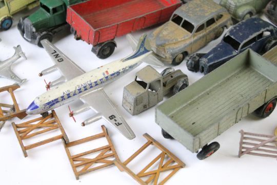 Around 35 Mid 20th C play worn Dinky diecast models to include commercial, planes and farming - Image 4 of 15