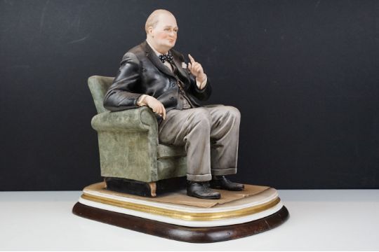 Capo di Monte Porcelain 'Sir Winston Churchill' Model No 96 sculpted by Bruno Merli, H 29cm - Image 2 of 8