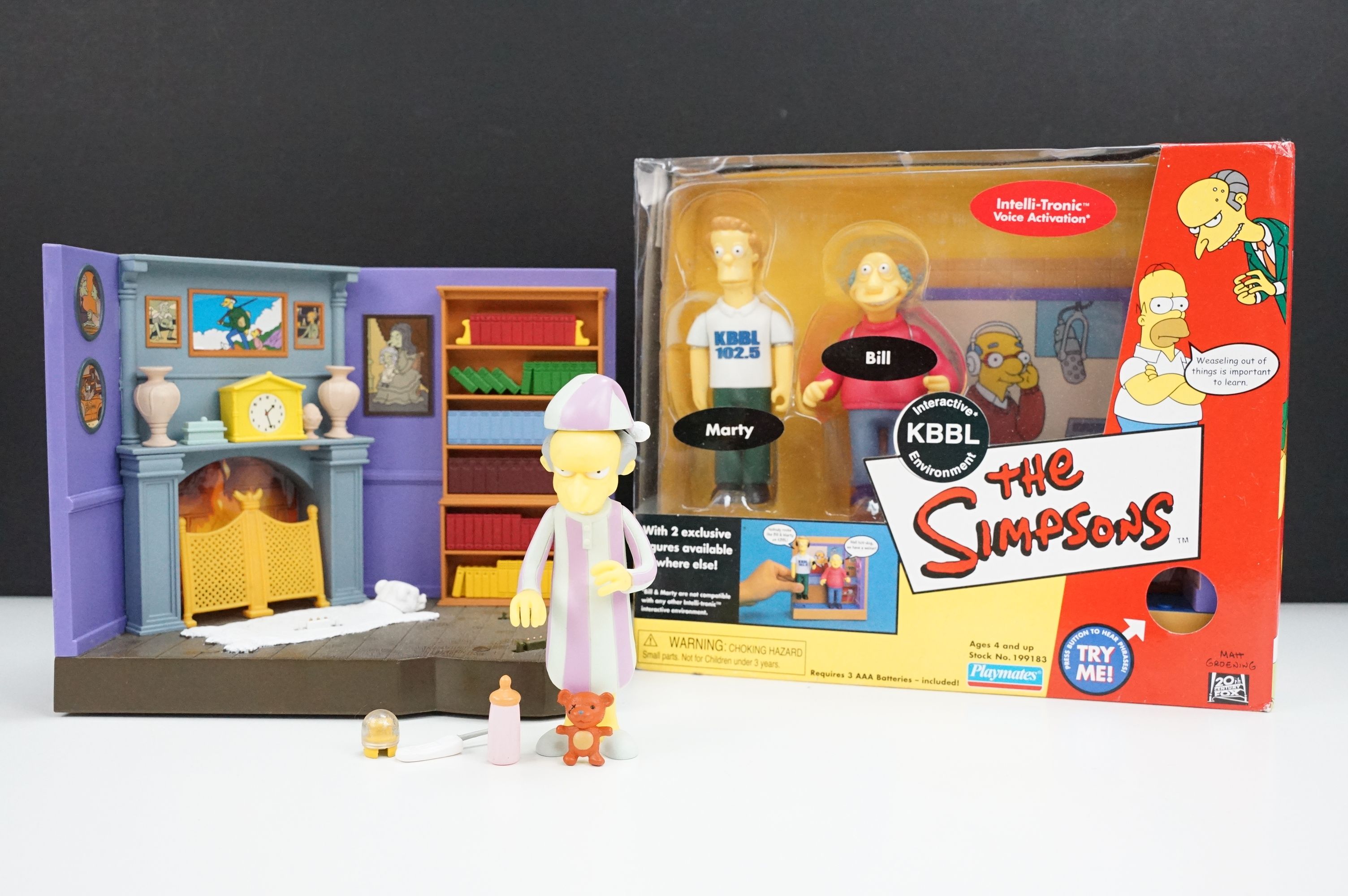 The Simpsons - Boxed Playmates Simpsons World of Springfield WOS KBBL Marty & Bill Interactive