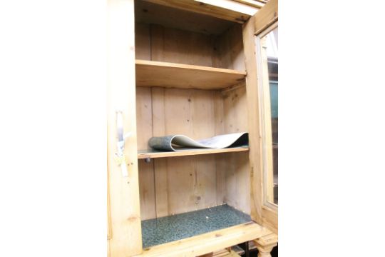 20th Century pine dresser, the base having three cupboards and drawers with glazed cupboard - Image 5 of 8