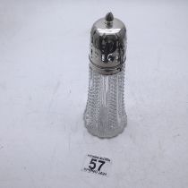 Edwardian period sugar sifter with silver top