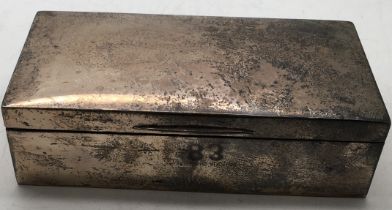 old Silver box and lid with boxwood liner, 653 grams