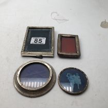 4 x small old silver frames