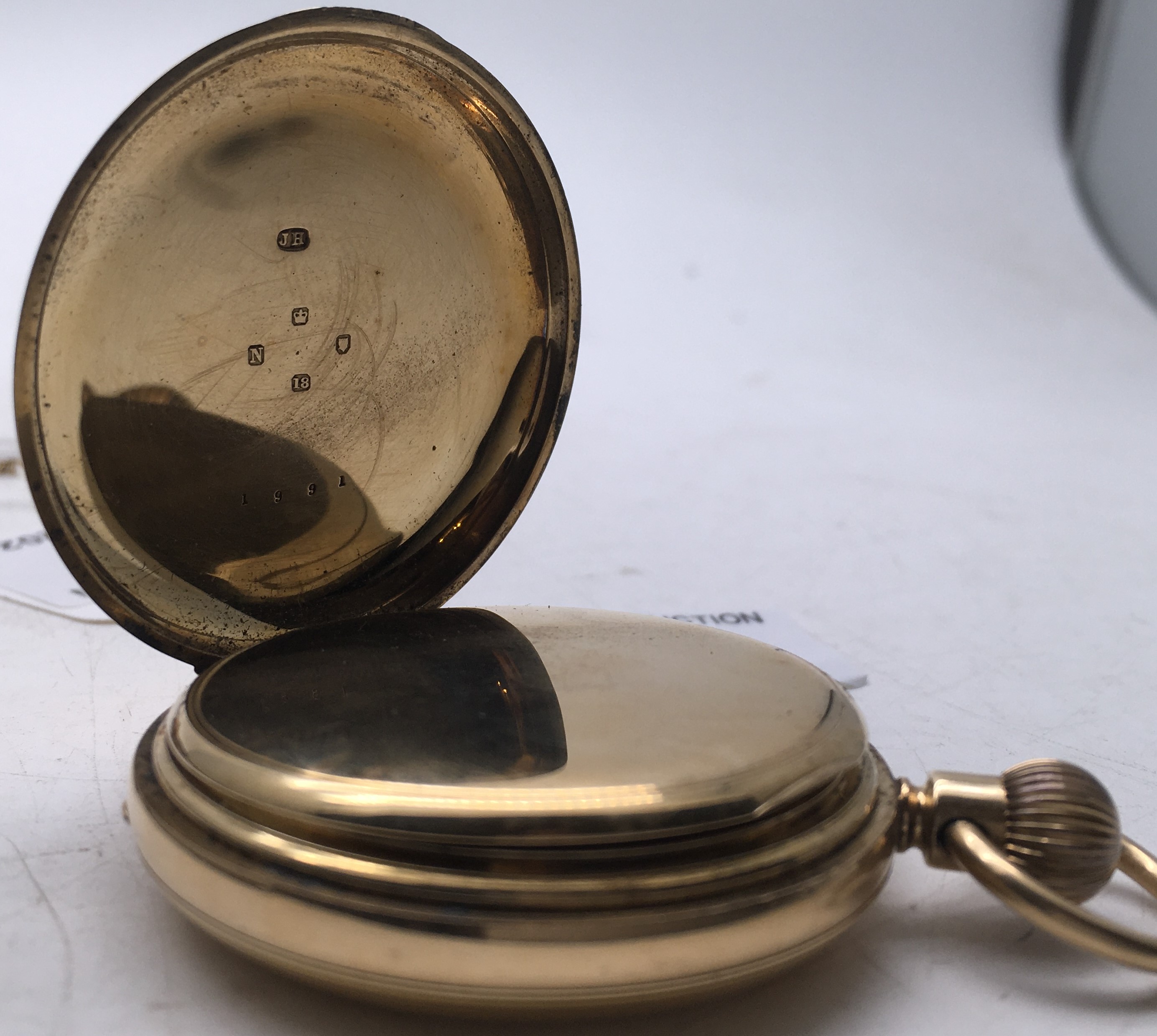 Birch and Gaydon,Pocket watch makers to the Admiralty London rare keyless.111grms set in 18 ct gold - Image 5 of 6