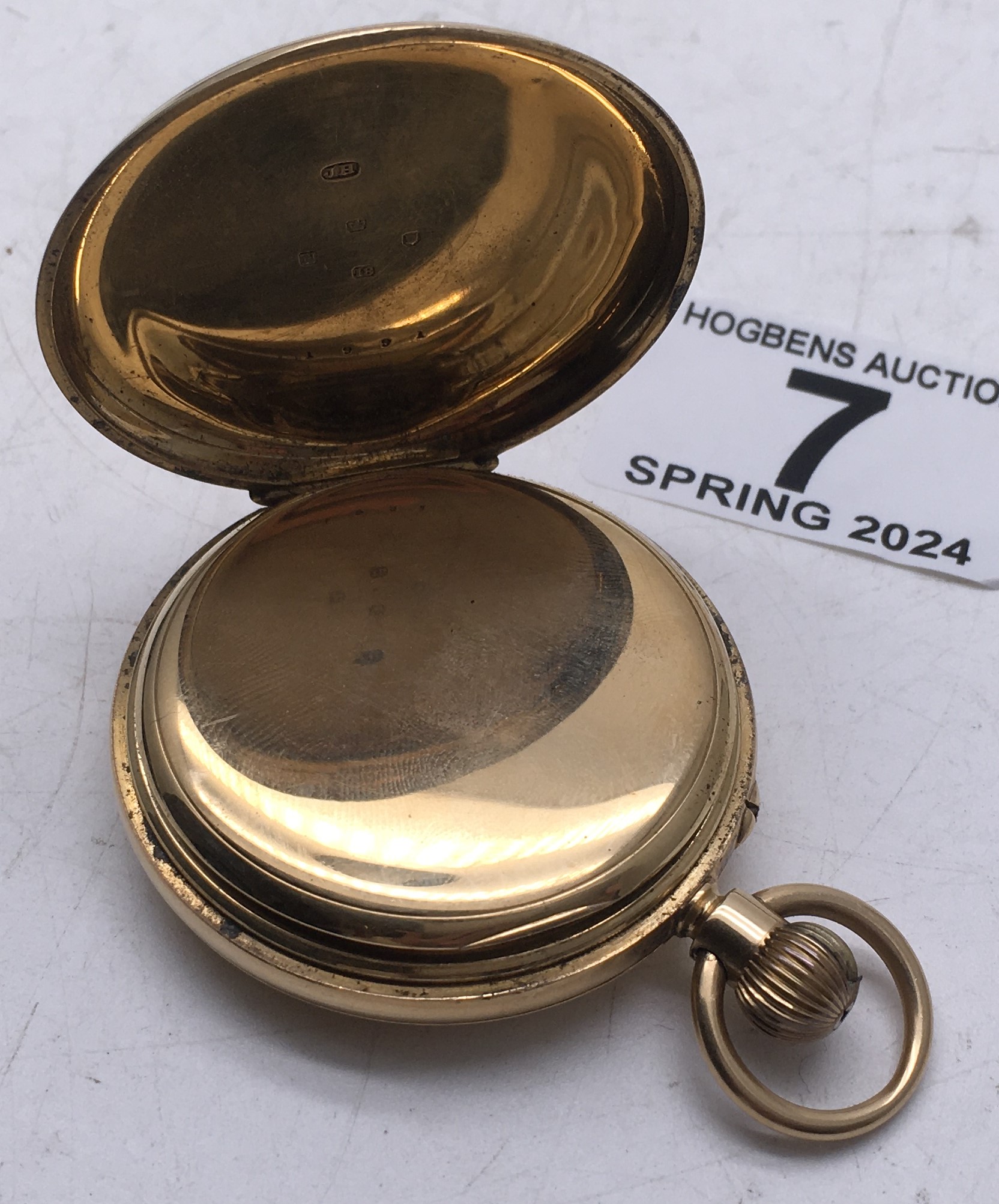 Birch and Gaydon,Pocket watch makers to the Admiralty London rare keyless.111grms set in 18 ct gold - Image 4 of 6
