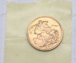 Rare 1917 full gold sovereign. crisp collectors condition