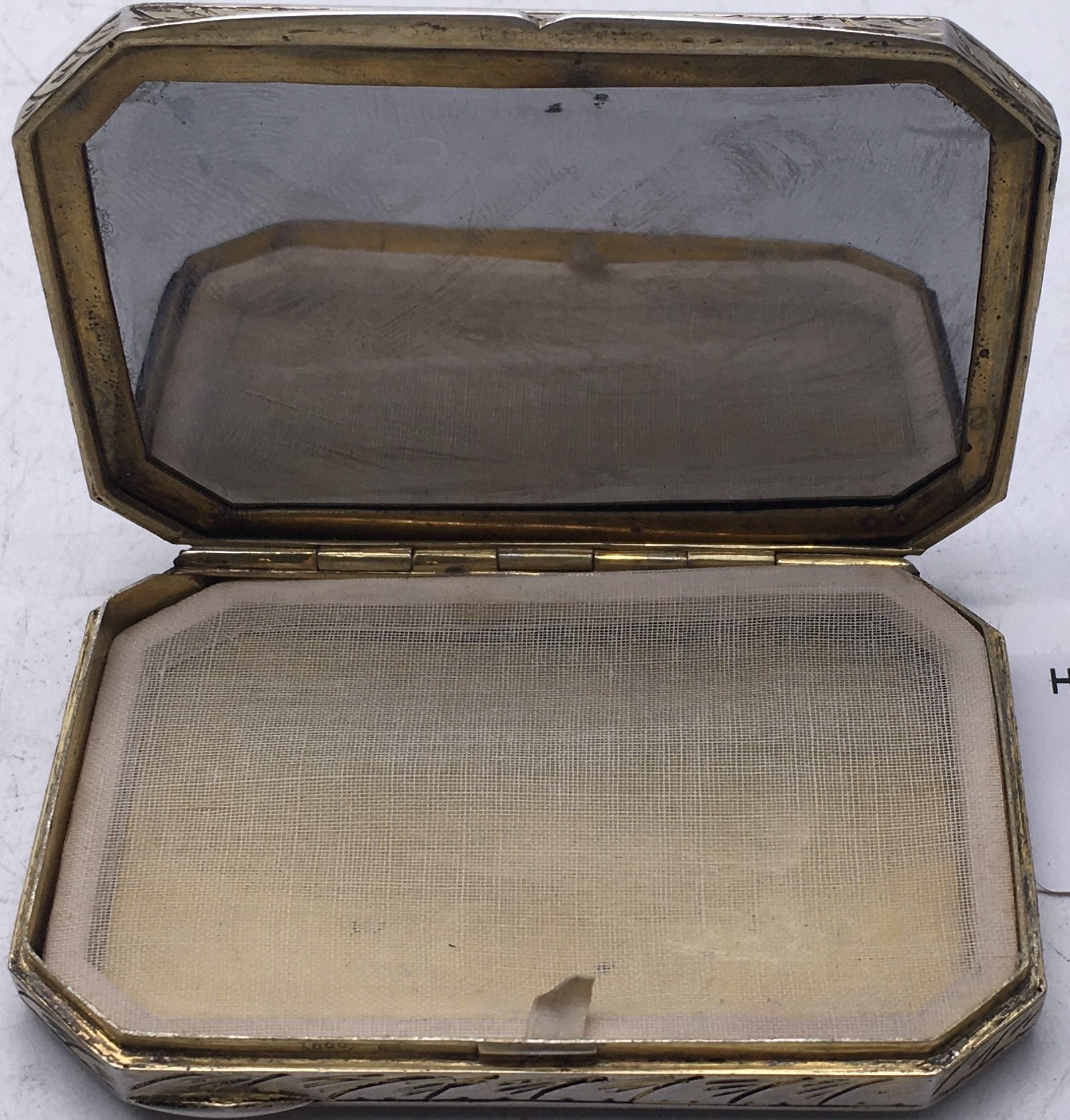 Edwardian period Silver and gilt gem set Ladies compact 3inches long and 2inches deep the top - Image 3 of 4