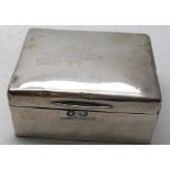 Silver Victorian box an lid box with lining, 329 grams