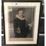 Framed & Glazed black and white engraving of Gerald Johnson? signed and dated 1926, impressed