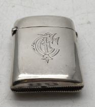Victorian period silver Vesta with previous owners monogram, 35 grams