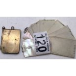 Unusual Victorian Mother of Pearl and bone with silver highlights weekly note pad, days of the