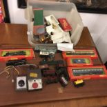 Tri-ang Hornby accessories including 2 x engines, 82004 and a 61572 assortment of boxed and un-boxed