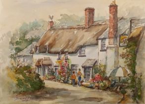 Desmond V.C. JOHNSON (British 1922-2022) Country Pub, Watercolour, Signed lower left. 12” x 15.