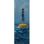 Robert JONES (British b. 1943) Round Rocks Buoy, Scilly, Oil on board, Signed with initials lower