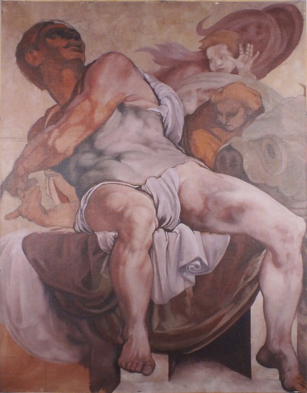 David GAINFORD (British b. 1941) Jonah (style of Michelangelo), Coloured print, 35.75" x 28" (90cm x