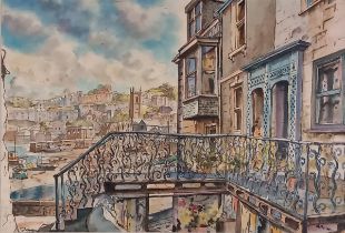 Gordon ARNOLD (British 1920-2015) St Ives from Tregenna Terrace, Watercolour, Signed lower left,