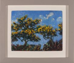 Robert JONES (British b. 1943) Gorse II, Oil on board, Signed with initials lower right, titled