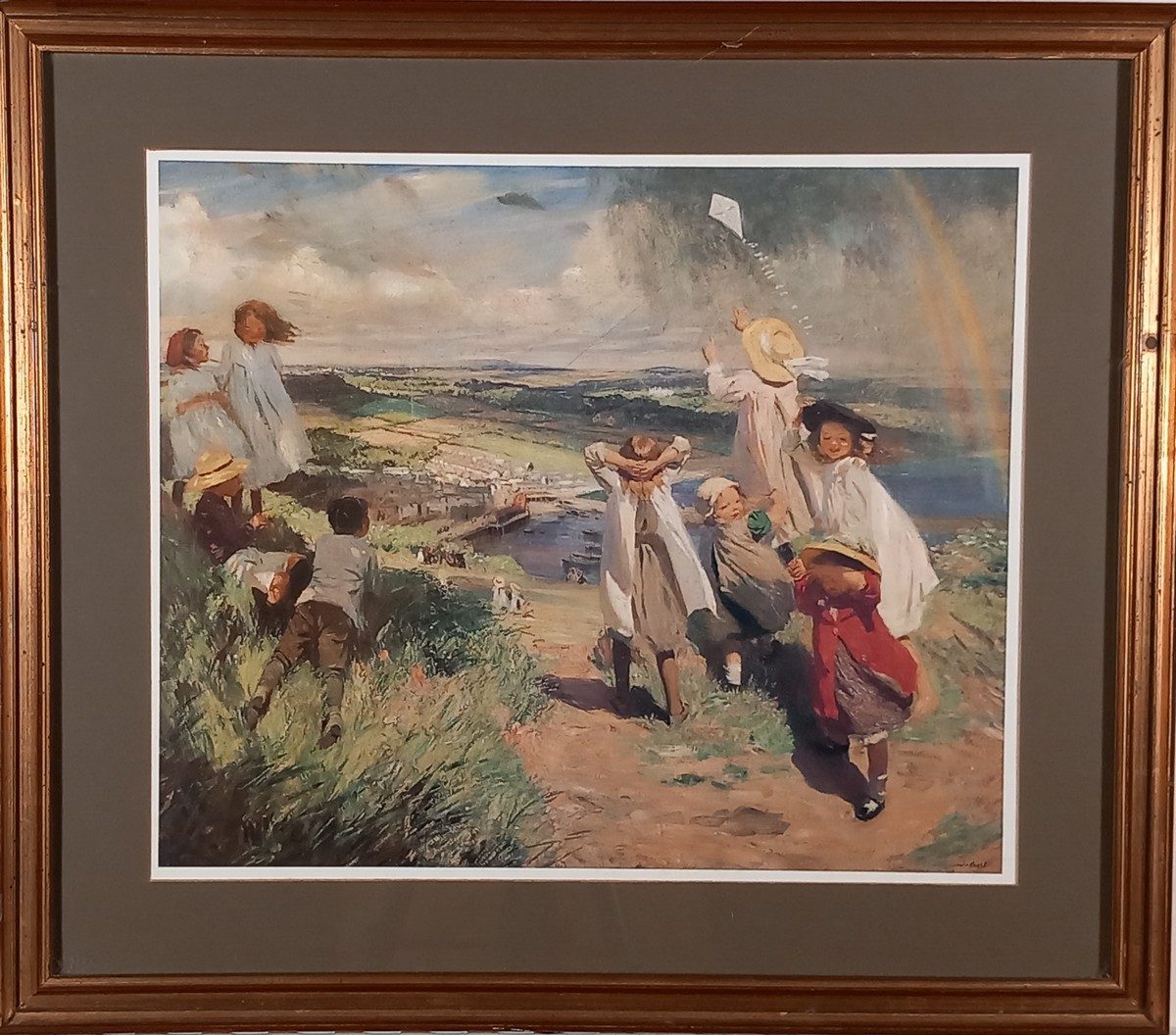 Dame Laura KNIGHT (British 1877-1970) Flying the Kite, Colour print, 13.5” x 16.5” (34cm x 41cm) - Image 2 of 3