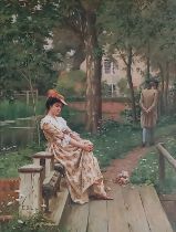 Edmund Blair LEIGHTON (British 1853-1922) Off, Colour print, 15.25" x 11.75" (38cm x 29cm)