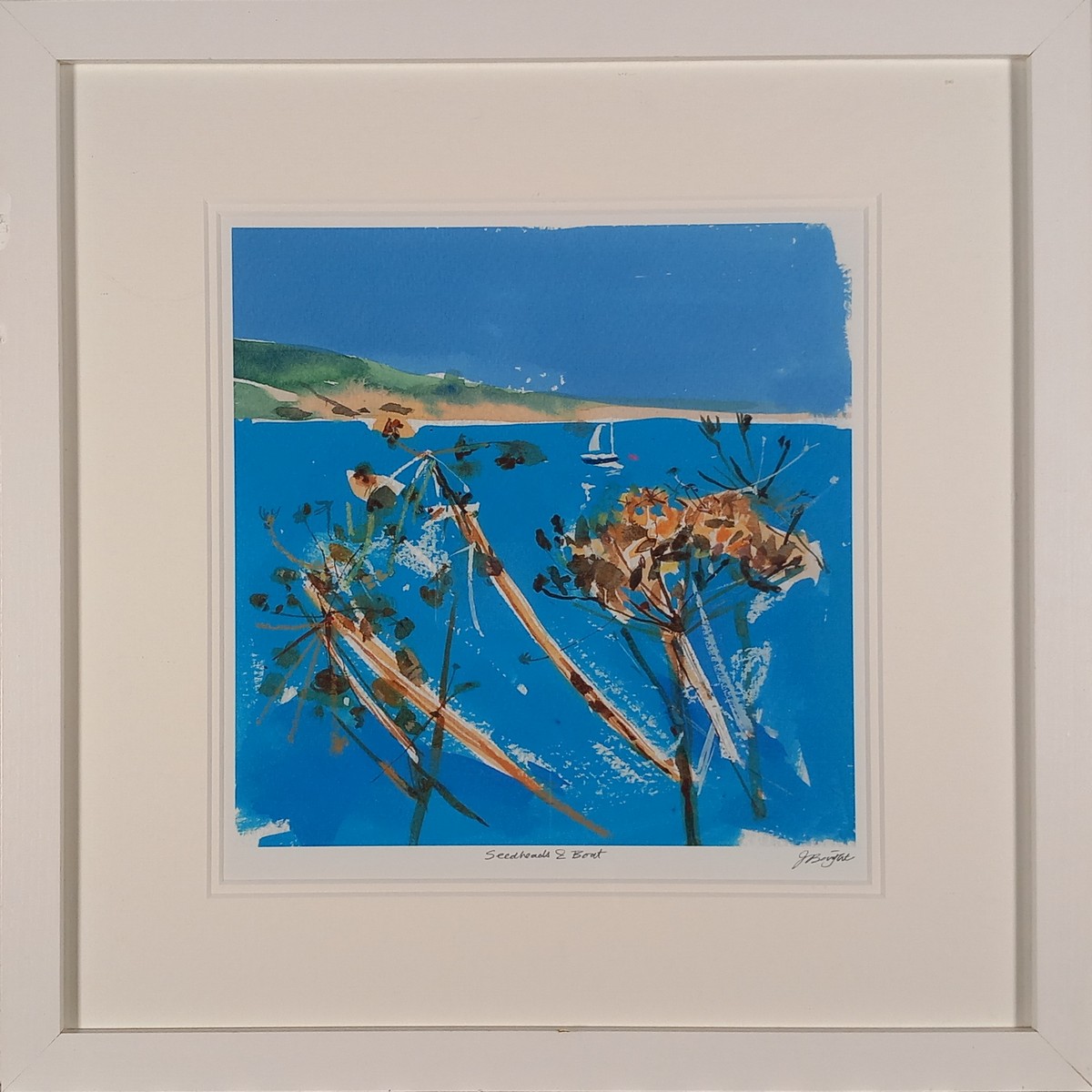 J BRIGHT (British 20th / 21st Century) Seedheads and Boat, Colour print, Signed lower right, - Image 2 of 3