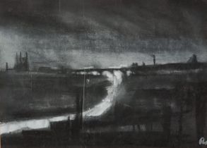 Paul MITCHELL (British b. 1974) Monotone Urban R9, Mixed media on paper, Signed with initials