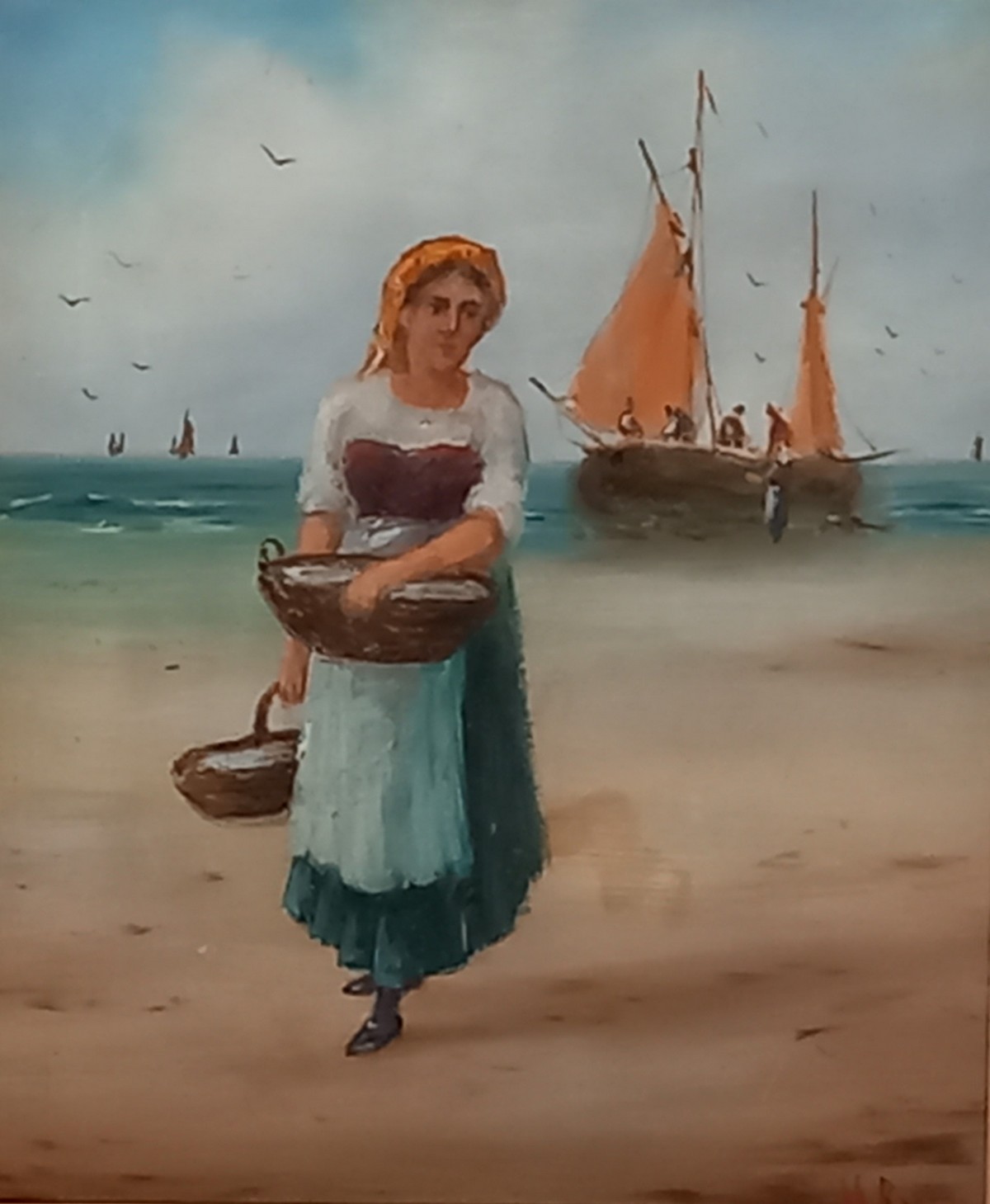 M. D. ROSENSTEIN ? (Late 19th Century / Early 20th Century) A Young Fisherwoman carrying the Day's - Image 3 of 5