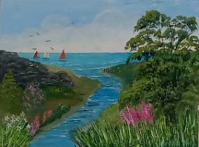 Rex O'DELL (British b. 1934) Yachts in the Bay, Acrylic on board, Signed and dated 2014 lower right,