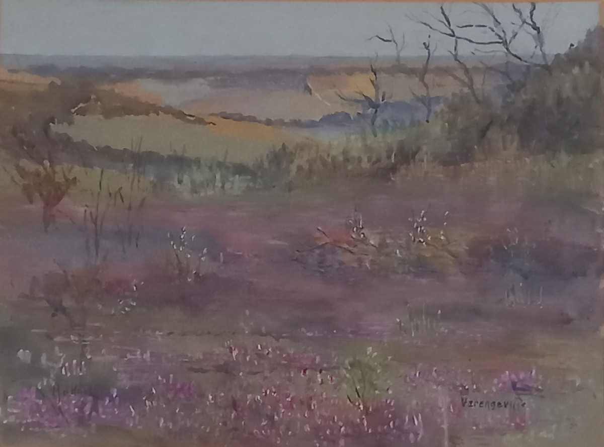 Mick HIND? (20th Century) Varengeville (Normandy), Landscape with Lavender, Watercolour, Signed