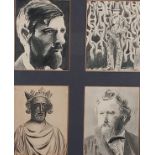 Vaughan ALLEN (British b. 1952) Four studies of British historical figures (D.H. Lawrence,