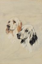 Early 20th Century, Portrait Study of Two Dogs, Watercolour and pastel, 12” x 8” (30cm x 20cm),