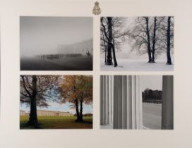 Peter DAME ? (20th / 21st Century) Sandhurst in the Snow, Black and white photograph, Signed and