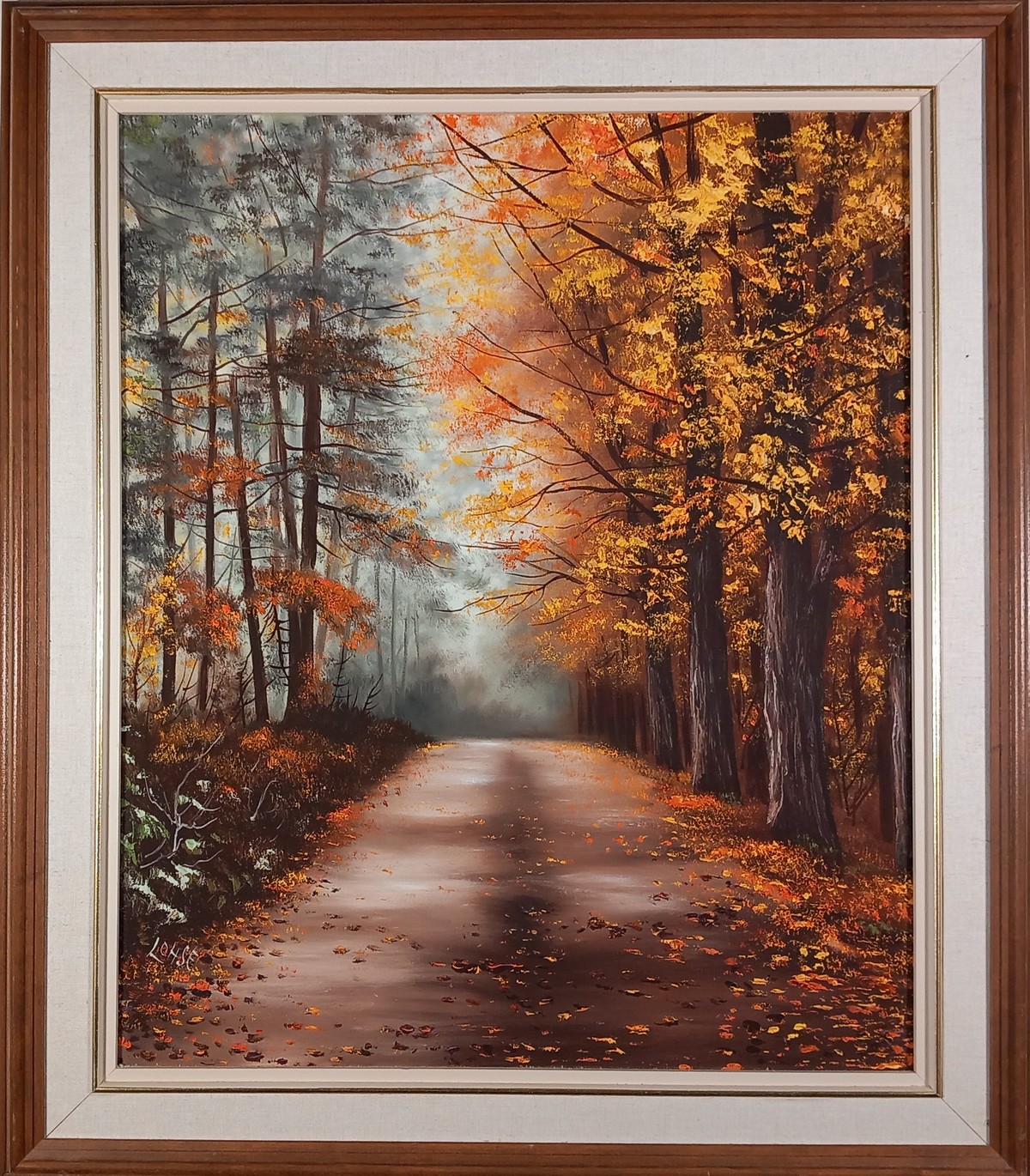 LOHSE (20th Canadian School?) Autumn Colours, avenue of trees, Oil on canvas, Signed lower left, - Image 2 of 3