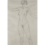 Kanwaldeep Singh KANG (aka Nicks) (British 1964-2007) Standing Female Nude, Pencil drawing,