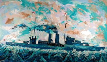 Gerald BEATTIE (Irish 20th / 21st Century) Battle Flags Unfurled, Oil on canvas, Signed and dated