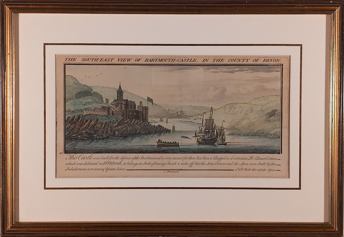 Samuel & Nathaniel BUCK (British 18th) The South-East view of Dartmouth-Castle in the County of - Image 2 of 6