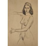 Henry Cotterill DEYKIN (British 1905-1989) Standing Female Nude, Pencil drawing, 17.75” x 11.75” (