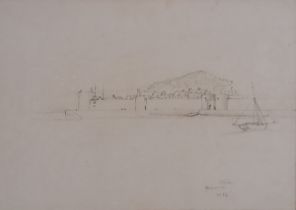 Cornelius VARLEY (British 1781-1873) Caernarfon (Castle, Wales), Pencil drawing, Signed, inscribed