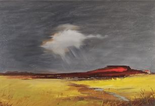 David GAINFORD (British b. 1941) Rolling Landscape, Oil on board, Signed lower left, 17.75” x 23.25”