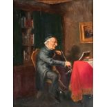 Late 19th / Early 20th Century European School, The Cellist, Oil on panel, Signed and dated .....