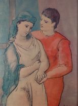 Pablo PICASSO (Spanish 1881-1973) The Lovers, Print on board, 23.5” x 17.5” (59cm x 44cm)