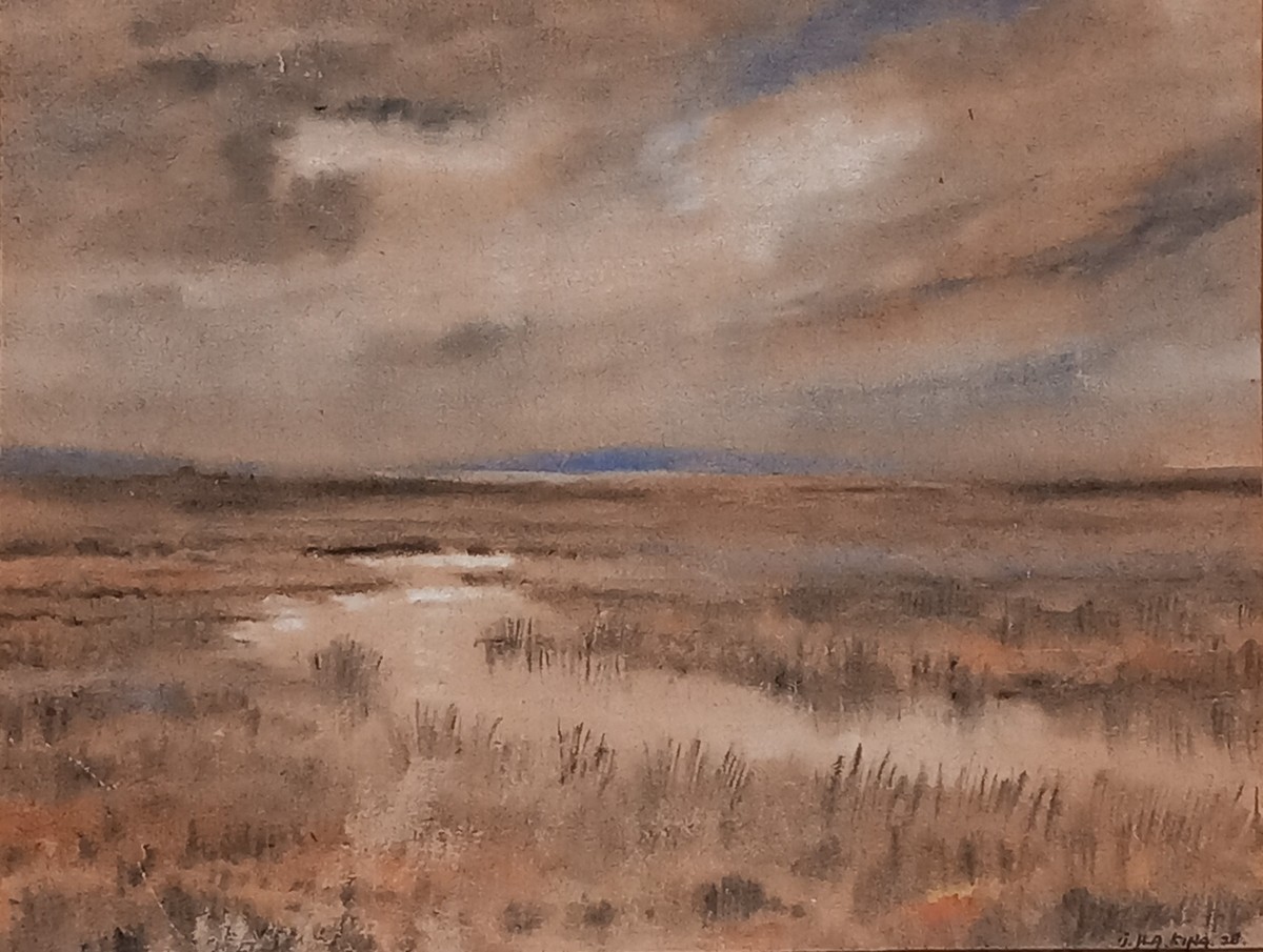 J A H KING (Late 19th / Early 20th Century) Donegal Bog (?) (Moorland Scene), Pastel, Signed lower